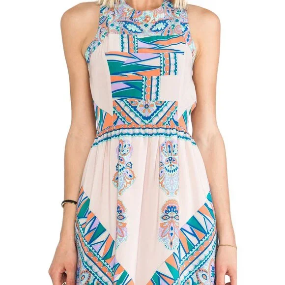 Lovers + Friends Kitty Cat Maxi Dress & and Criss Cross Straps Strappy Backless - Picture 5 of 10